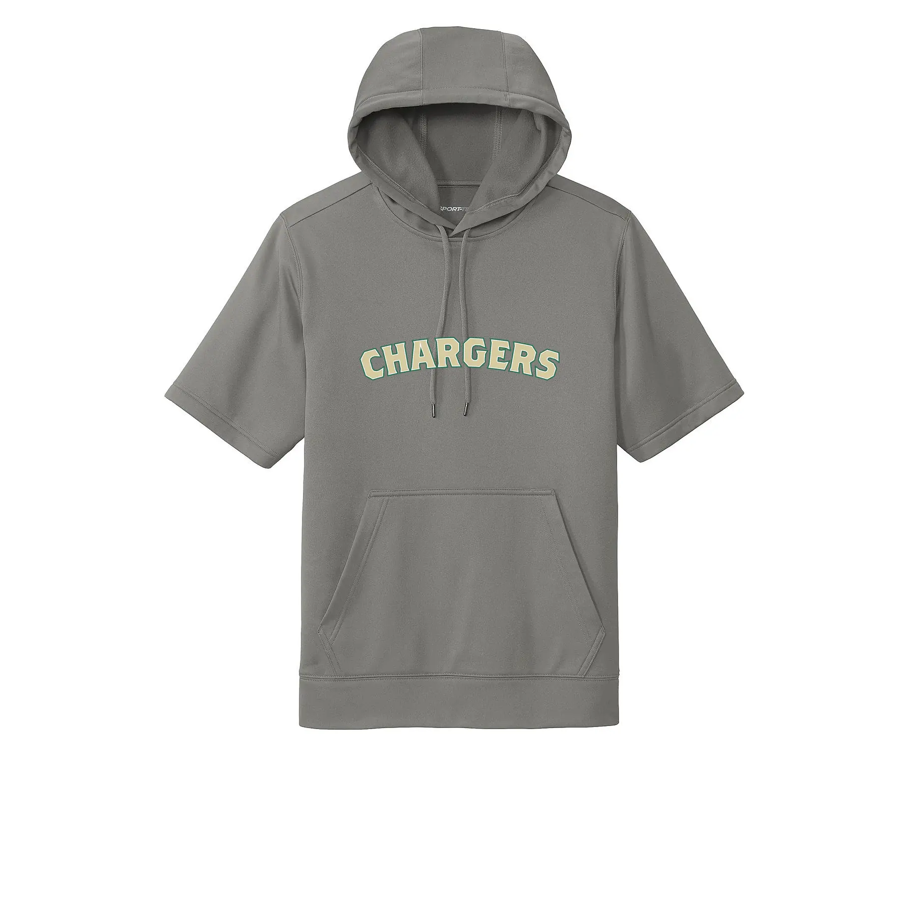 Chargers Curve Logo Adult Short Sleeve Hoodie - Image 1
