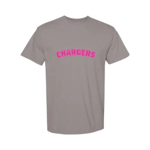 Chargers Pink Curve Logo Adult T-Shirt