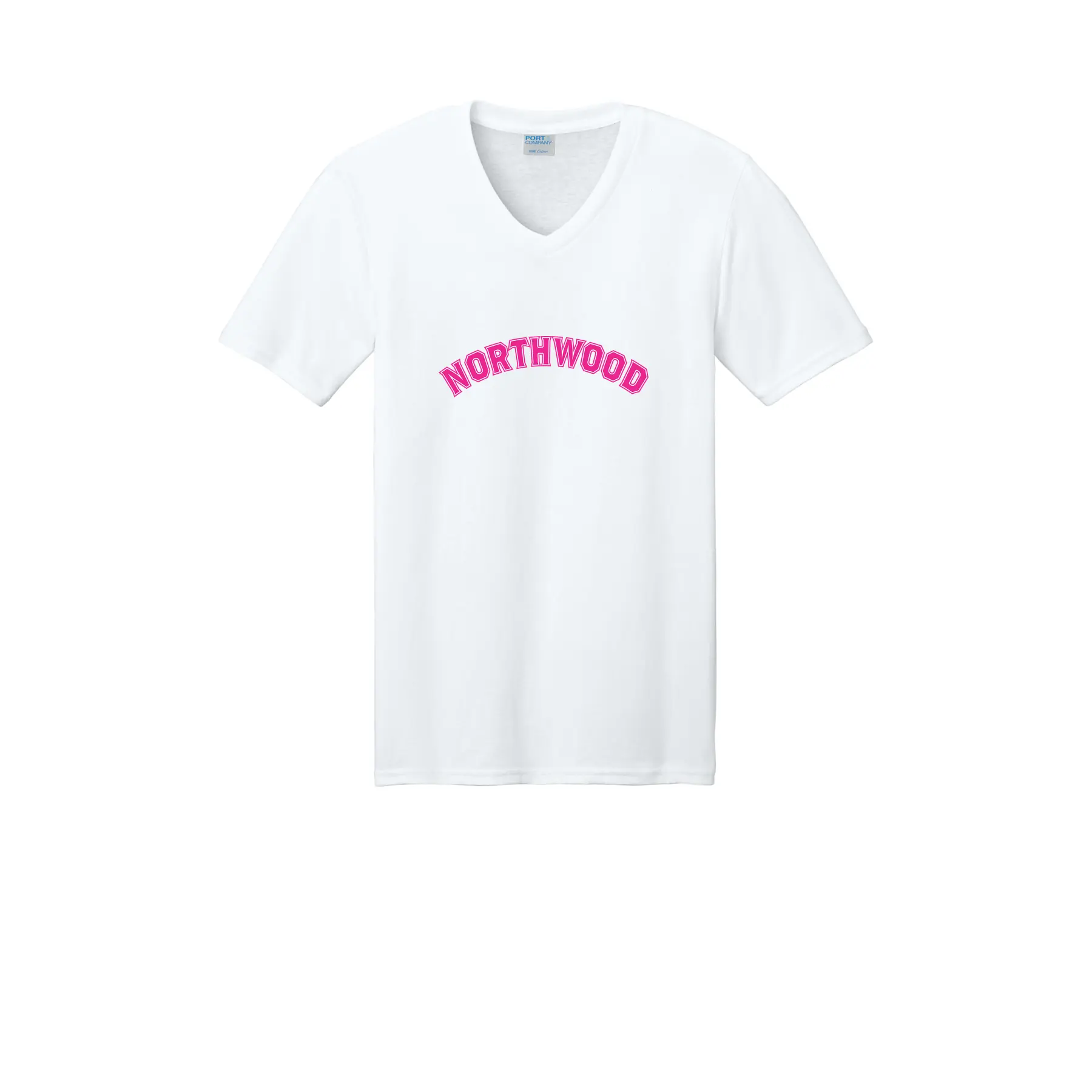 Northwood Pink Curved Logo Adult V-Neck - Image 1
