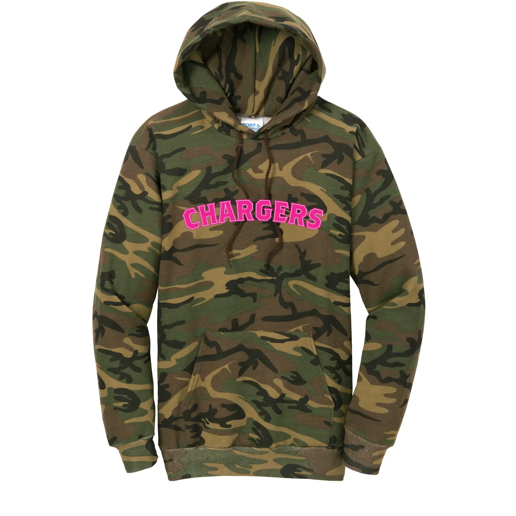 Chargers Pink Curve Logo Adult Hoodie - Image 1