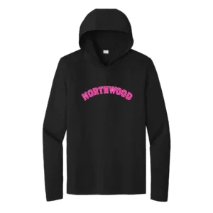 Northwood Pink Curved Logo Adult Long Sleeve Hooded Tee