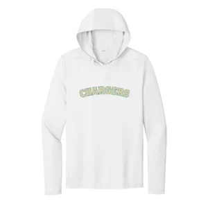 Chargers Curve Logo Adult Long Sleeve Hooded Tee