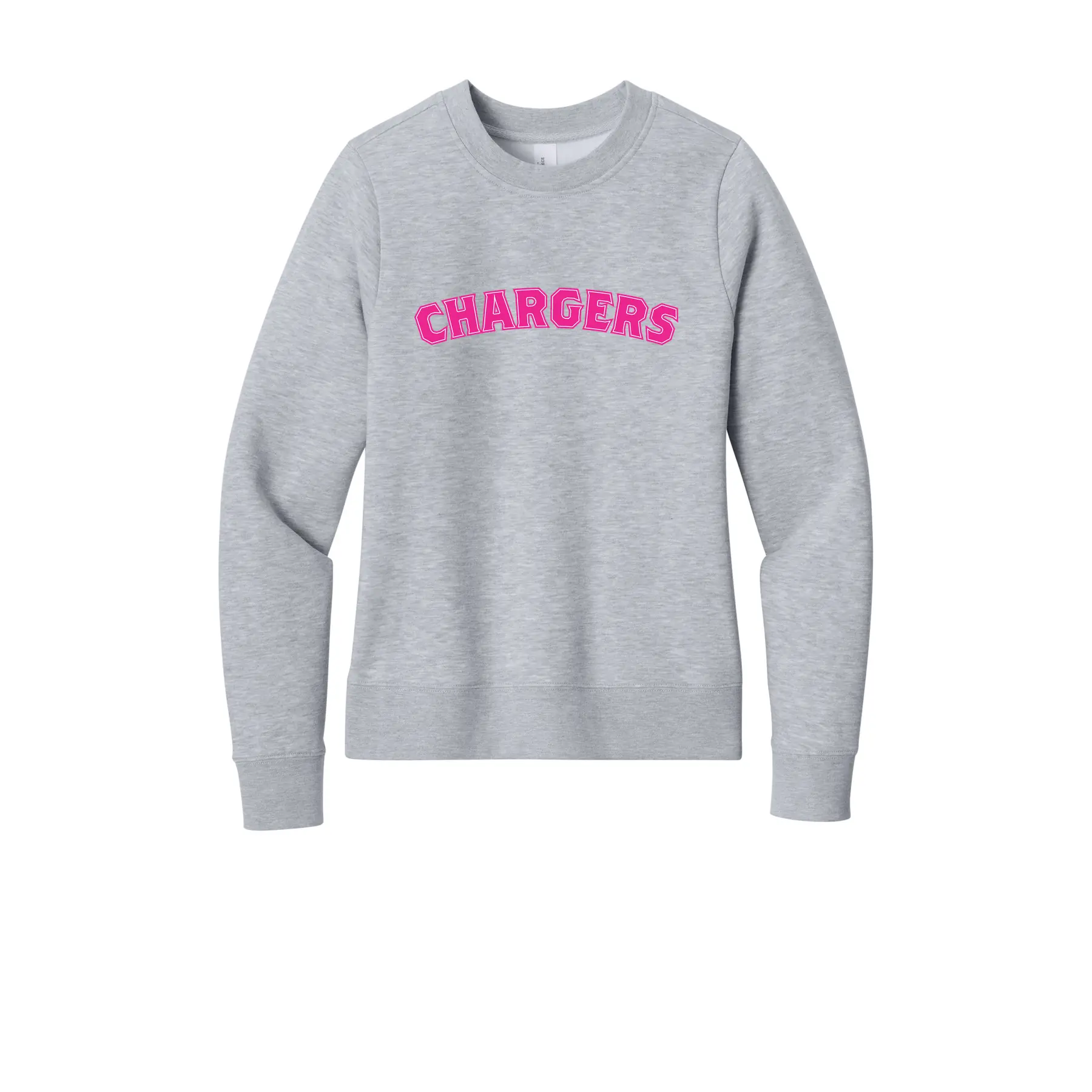 Chargers Pink Curve Logo Ladies Sweatshirt - Image 1