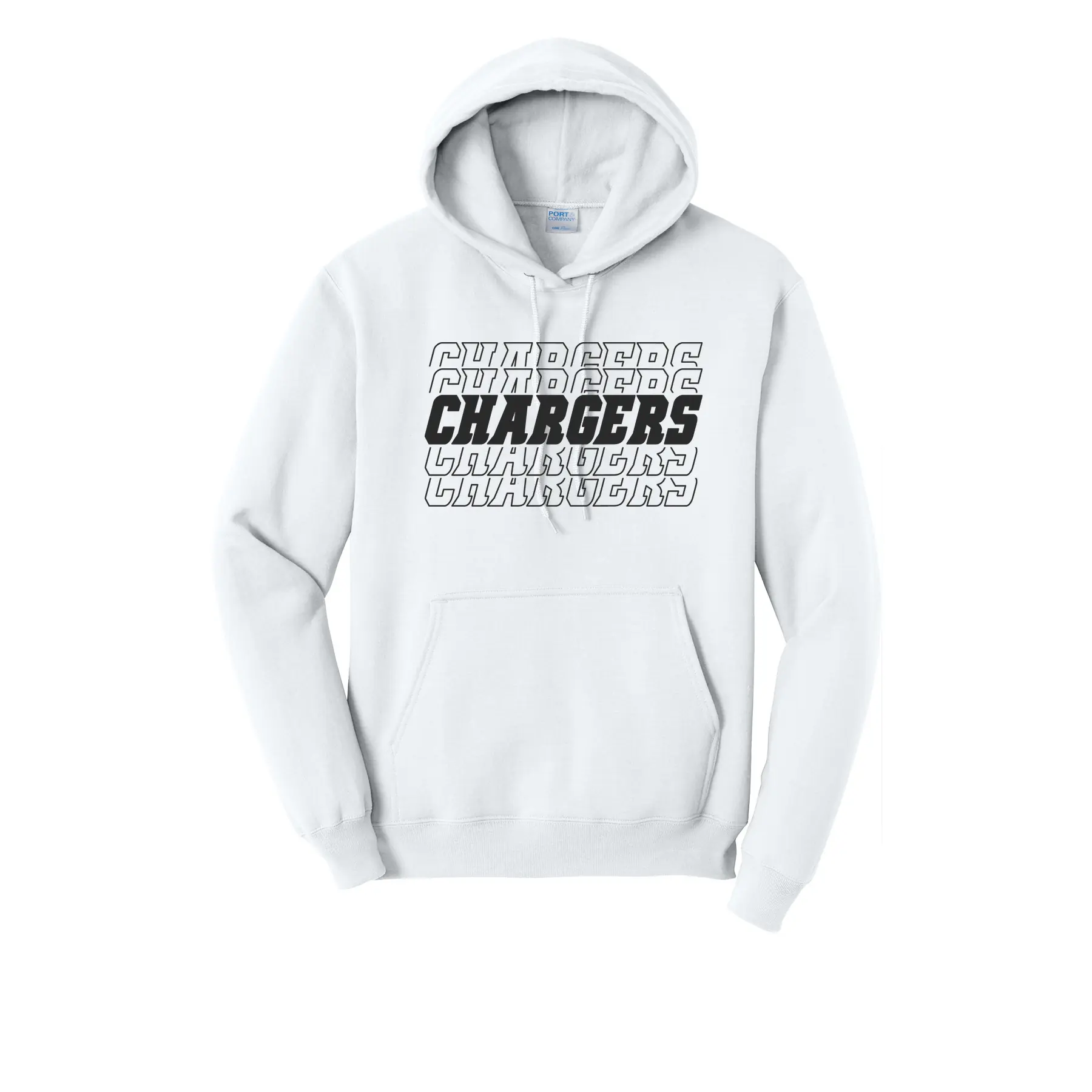 Chargers Repeat Logo Tall Hoodie - Image 1