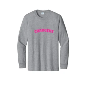 Chargers Pink Curve Logo Tall Long Sleeves