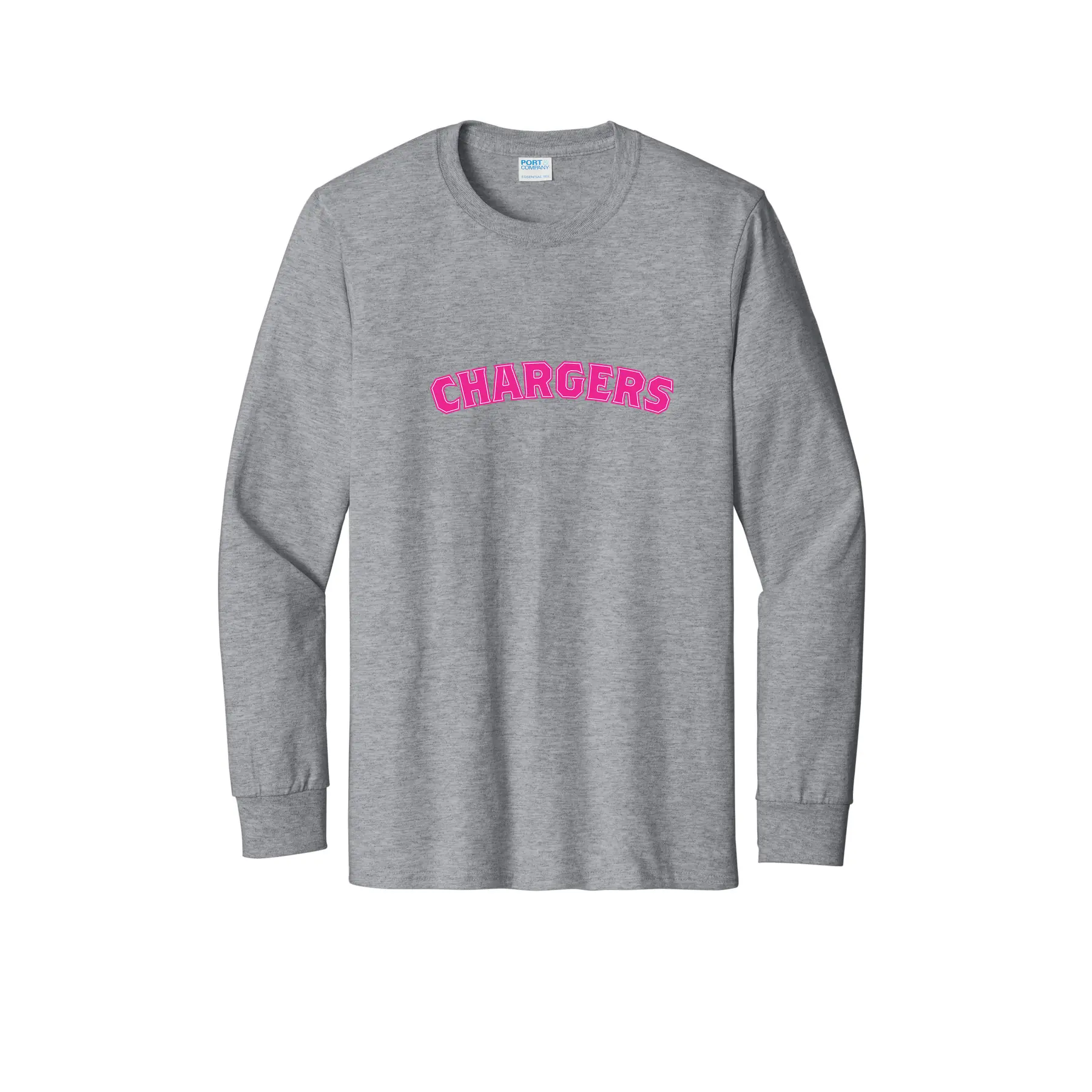 Chargers Pink Curve Logo Tall Long Sleeves - Image 1