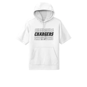 Chargers Repeat Logo Adult Short Sleeve Hoodie