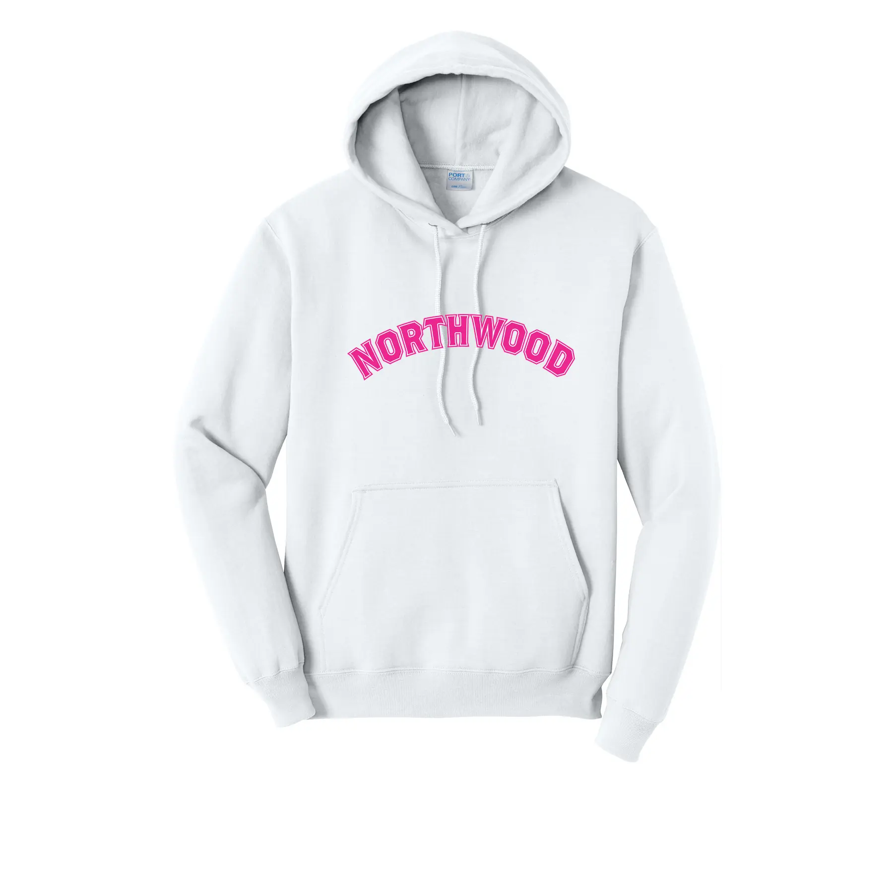Pink Curved Logo Tall Hoodie - Image 1