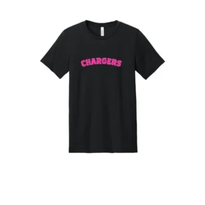 Chargers Pink Curve Logo Adult T-Shirt
