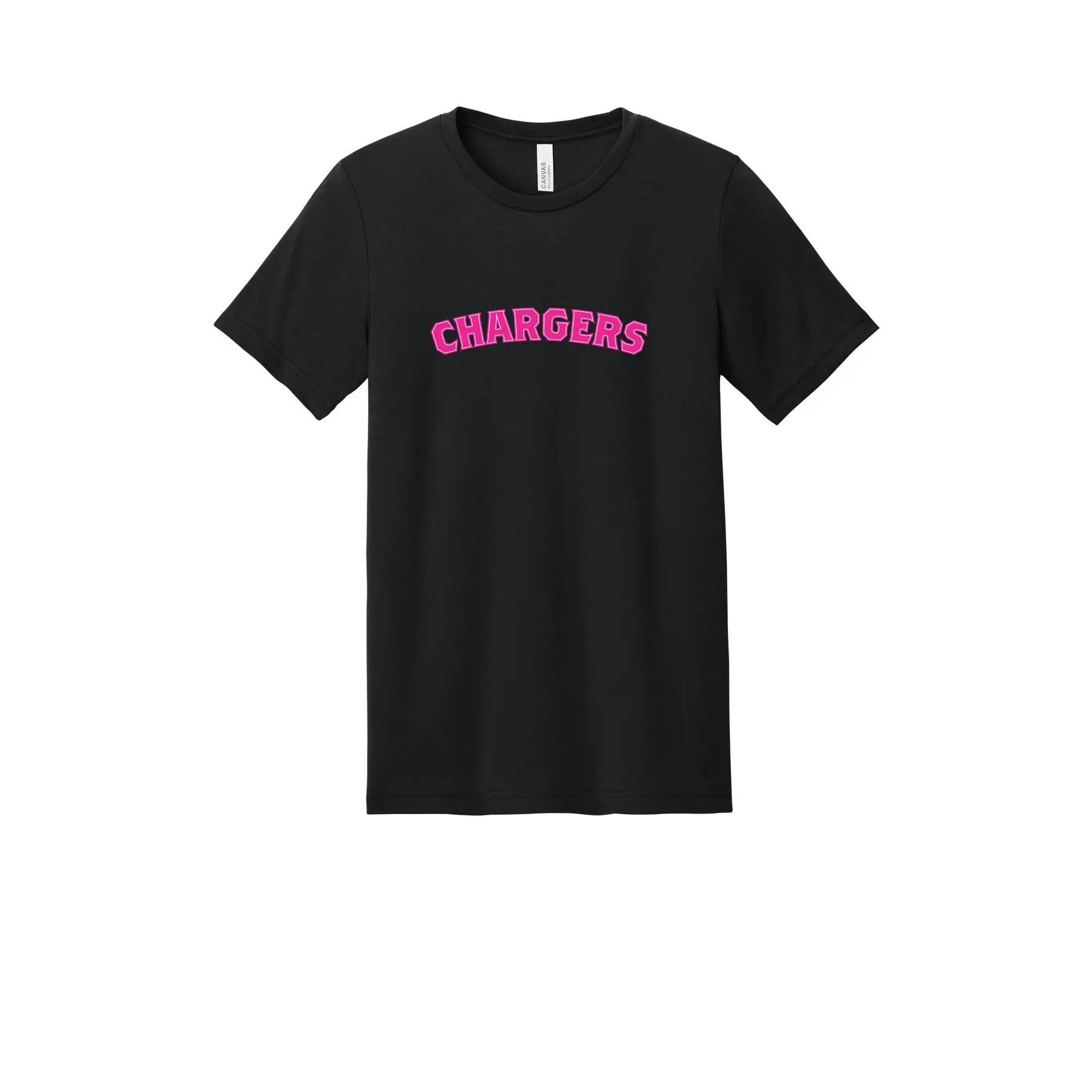 Chargers Pink Curve Logo Adult T-Shirt - Image 1