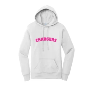 Chargers Pink Curve Logo Ladies Hoodie