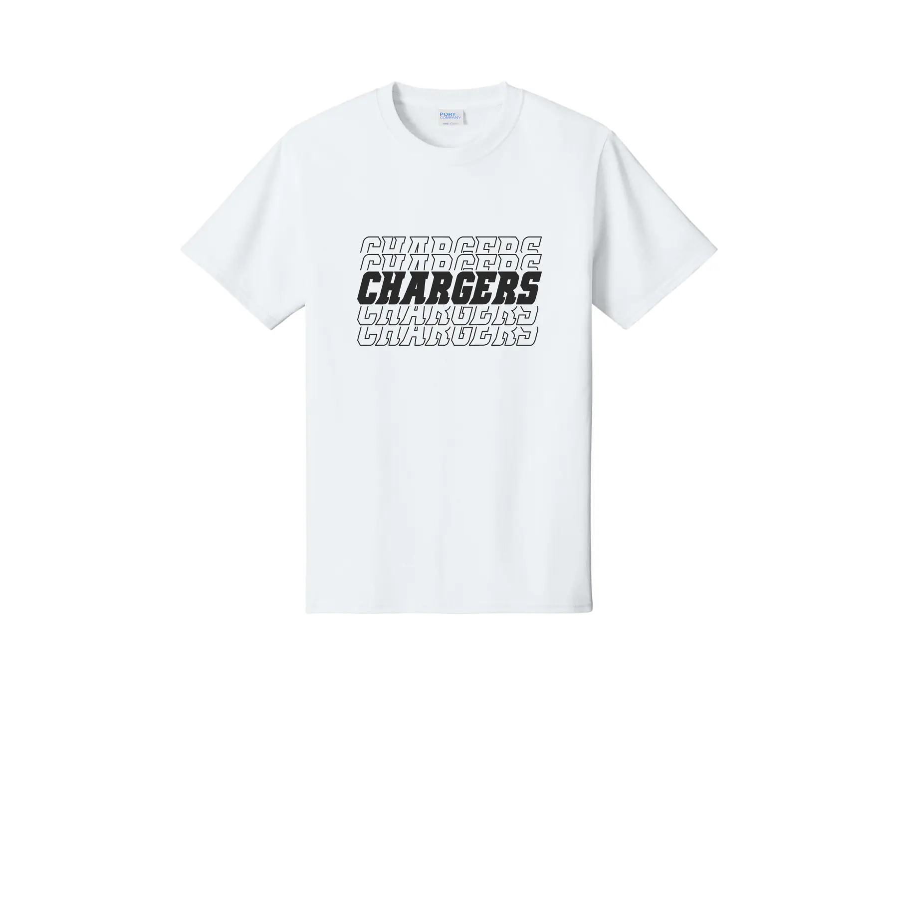 Chargers Repeat Logo Adult T-Shirt - Image 1