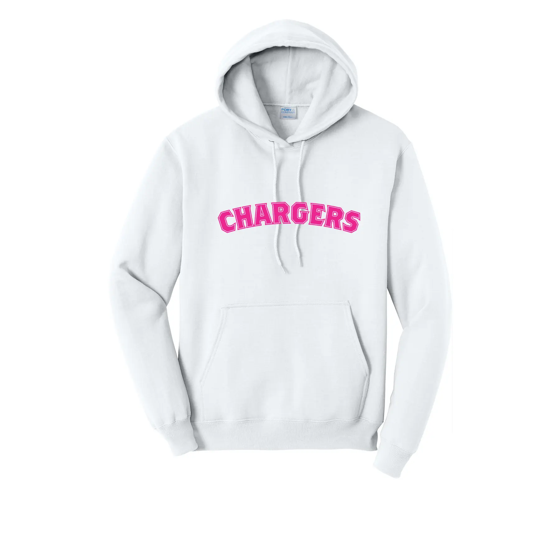 Chargers Pink Curve Logo Tall Hoodie - Image 1