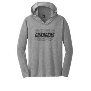 Chargers Repeat Logo Adult Long Sleeve Hooded Tee