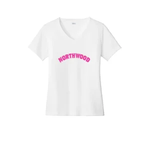 Northwood Pink Curved Logo Ladies V-Neck