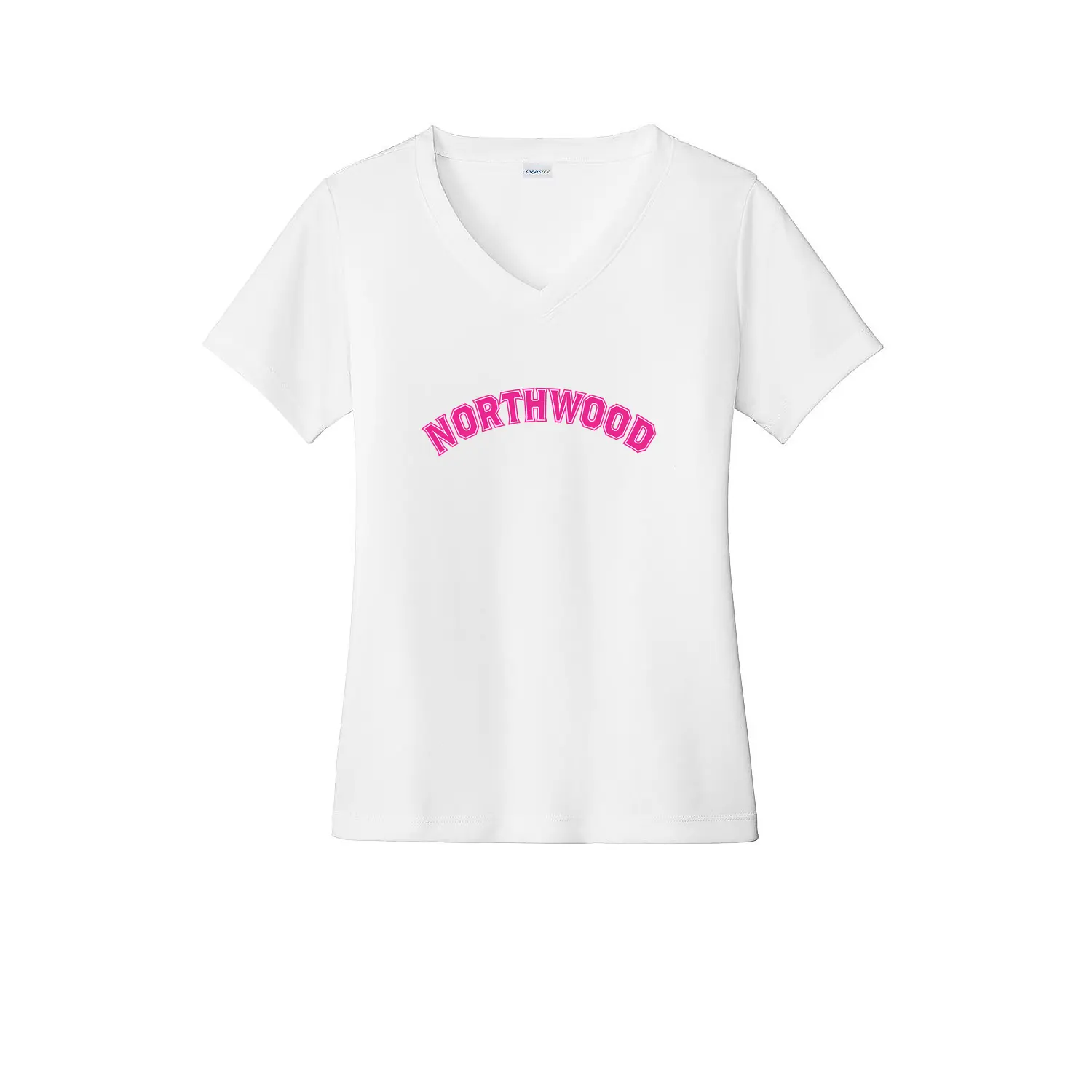 Northwood Pink Curved Logo Ladies V-Neck - Image 1