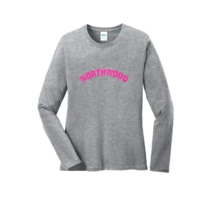 Pink Curved Logo Ladies Long Sleeves