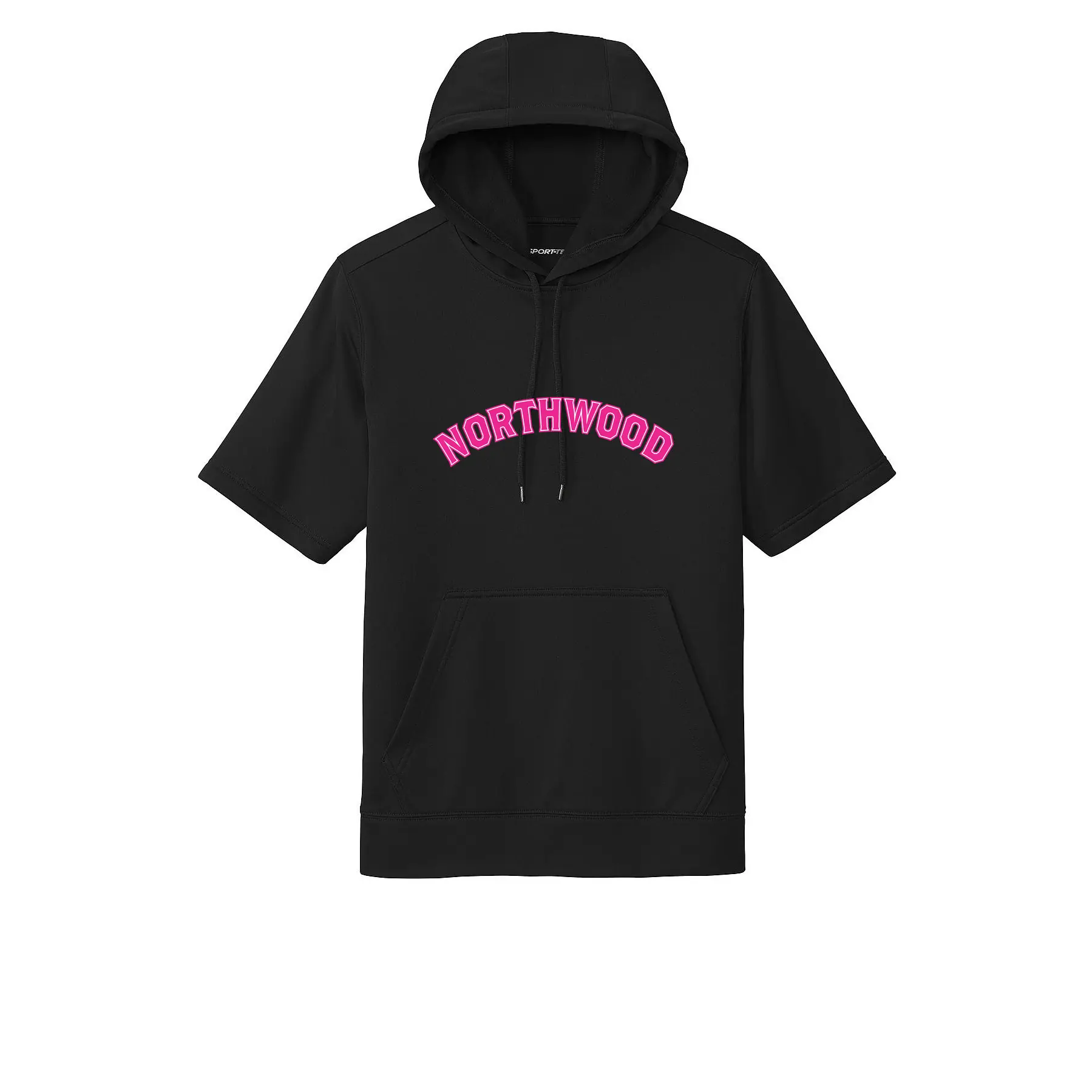 Northwood Pink Curved Logo Adult Short Sleeve Hoodie - Image 1
