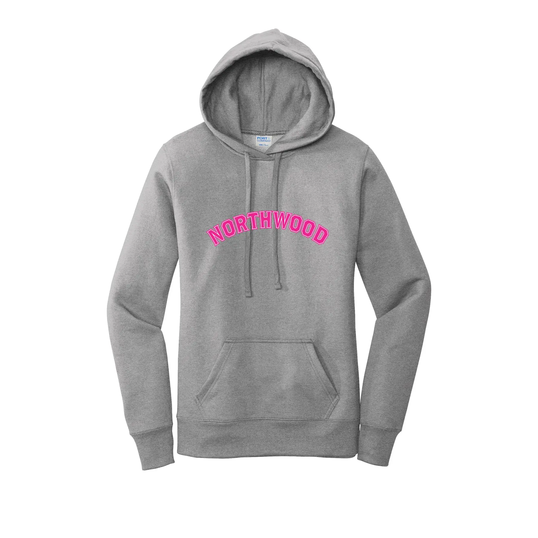 Northwood Pink Curved Logo Ladies Hoodie - Image 1