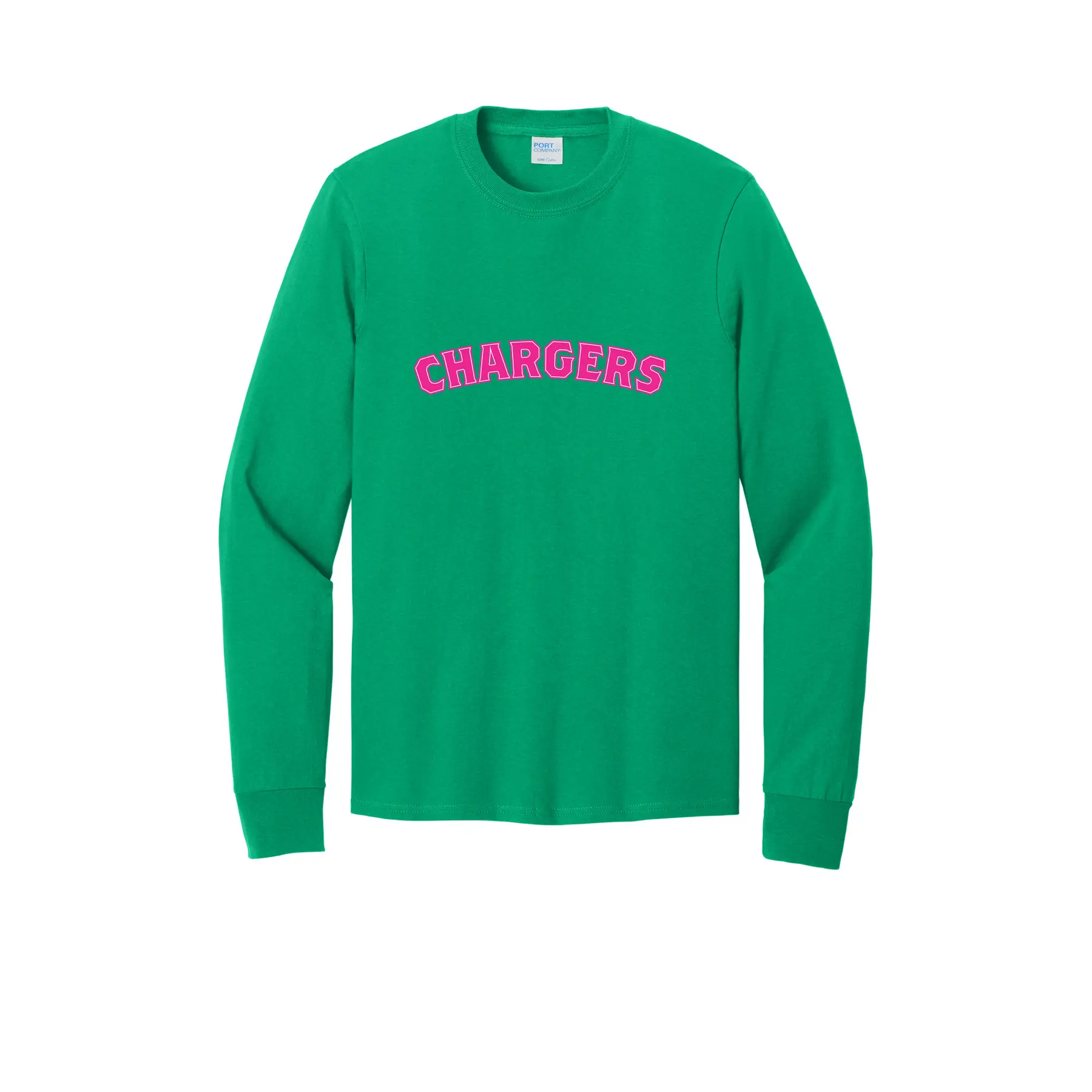 Chargers Pink Curve Logo Adult Long Sleeves - Image 1
